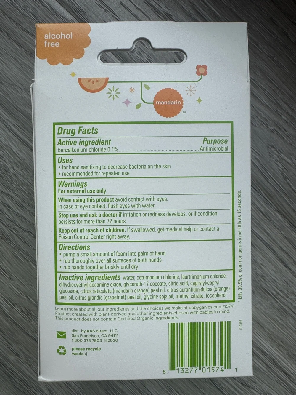 Babyganics Alcohol-Free Foaming Hand Sanitizer Twin Pack - Mandarin